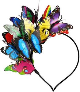Coucoland Butterfly Fascinator Hat Monarch Butterfly Headband Crown Tea Party Halloween Costume Headpiece, Z-colorful, One Size