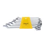 STANLEY 70-394E 8-piece Matte Finish Chrome Vanadium Steel Shallow Offset BI-HEX Ring Spanner Set with Maxi-Drive System, Anti-Slip & Anti-Corrosion properties, GREY