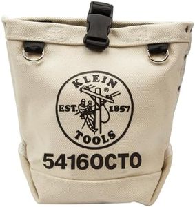 Klein Tools 5416OCTO Tool Bag, Bull-Pin and Bolt Pouch, No. 4 Canvas with Tunnel Connection, 5 x 5 x 9-Inch