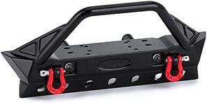 INJORA RC Bumper Metal Front Bumper with Tow Hooks and Lights for 1/10 RC Crawler Traxxas TRX4 Axial SCX10 90046 & SCX10 III AXI03007 AXI03003