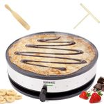 Duronic Electric Crepe Maker PM131 Pancake Maker Machine, Crepe Griddle Grill Pan, Pancake Cooker Hot Plate for Breakfast, American Fluffy Pancakes, French Crepes and Galettes with Creperie Utensils