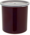 Carlisle 030201 Solid Color Commercial Round Storage Container with Lid, 2.7 Quart Capacity, Brown