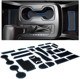CupHolderHero fits Chevy Colorado & GMC Canyon Accessories 2015-2022 Premium Custom Interior Non-Slip Anti Dust Cup Holder Inserts,Center Console Liner Mats,Door Pocket 26pc Set (Crew Cab) (Blue Trim)