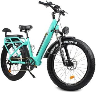 Wildeway Electric Bike for Adults Step Through 17.5AH Battery 26 Inch Fat Tire Ebike 750W Mountain Electric Bicycle for Youth Men Food Delivery Uber Long Range Ebike Child Seat 48KPH