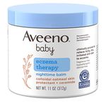 Aveeno Baby Eczema Therapy Nighttime Moisturizing Balm with Colloidal Oatmeal & Ceramide, Soothes & Relieves Dry, Itchy Skin from Eczema, Hypoallergenic, Fragrance- & Steroid-Free, 11 oz