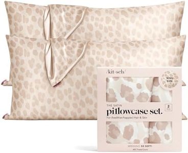 Kitsch Satin Pillowcase with Zipper for Hair and Skin, Softer Than Silk Pillow Cases, 2 Pack Cooling Pillow Covers, Machine Washable, Wrinkle-Free Satin King Size Pillow Cases Set of 2 19"x36" Leopard