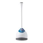 Clorox Toilet Plunger with Hideaway Storage Caddy, White/Gray