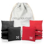 Professional Cornhole Bags - Set of 8 Regulation All Weather Two Sided Improved Bean Bags for Pro Corn Hole Game - 4 Red & 4 Black