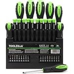 TOOLZILLA 36 Piece Magnetic Screwdriver Set - Heavy Duty Driver Kit - Includes Slotted, Pozidriv, Philips and Flat Head Screwdriver - Durable Chrome Vanadium Steel Tools - for Electronics and Computer