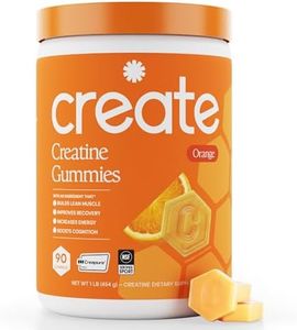 Create Creatine Monohydrate Gummies for Men & Women, Boost Focus, Strength, and Endurance, Anti-Melting Formula, Vegan, Gluten-Free, Non-GMO, 1.5g of Creatine per Gummy (Orange, 90 ct)