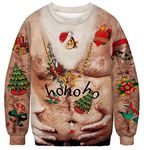 PNKJ Unisex Funny Ugly Christmas Holiday Party Sweatshirts 3D Printed Novelty Tops Pullovers for Men and Women,M