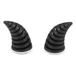 Motoforti 2pcs Threaded Car Motorcycle Helmet Bull Horn Style Decoration Black