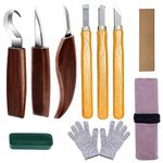 Wood Whittling Kit,Wood Carving Tools for Adults and Kids Beginners Carving Knife Sharpener for DIY Sculpture Carpenter and Beginners (Wood Color)