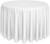 Lann's Linens - 120" Round Premium Tablecloth for Wedding/Banquet/Restaurant - Polyester Fabric Table Cloth - White