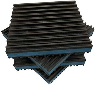 HEAVY DUTY ANTI VIBRATION ISOLATION PADS 4" X 4" X 7/8" RIBBED RUBBER WITH BLUE COMPOSITE FOAM CENTER, QUANTITY 4
