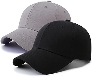 PFFY 2 Packs Baseball Cap Golf Dad Hat for Men and Women, Grey+black, One Size