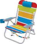 Rio Brands ASC529-1809-1 4-Position Backpack Lace-Up Suspension Folding Beach Chair 25.5" x 26.5" x 44.7" Bright Stripe