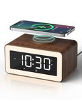 5 in 1 Alarm Clocks Bedside with Wireless Charger, White Noise Machine, Colourful Night Light, Bluetooth Speaker, Digital Clock, Dimmable LED Display, Birthday Gifts for Men Women Gift for Dad Mum