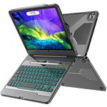 CHESONA iPad Pro 11 Case 2020 with Keyboard, iPad Pro 11 Keyboard, 5-in-1 USB-C Hub, 7 Color Backlit - Pencil Holder - Smart Magic Keyboard for 11-inch iPad Pro (2020/2018 2nd/1st Generation), Black