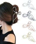 HAIMEIKANG 4 PCs Metal Hair Claw Clips - Irregular Large Non-Slip Styling Accessories for Women's Thick and Thin Hair