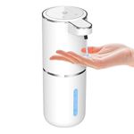 Sylfu Automatic Liquid Soap Dispenser - Touchless Soap Dispenser 400ml USB Rechargeable Dispenser Auto Liquid Soap Dispenser Wall Mounted with 4levels Adjustable Hand Free Pump for Bathroom Kitchen