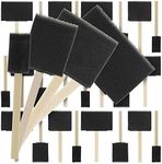 U.S. Art Supply Variety Pack Foam Sponge Wood Handle Paint Brush Set (Value Pack of 40 Brushes) - Lightweight, Durable and Great for Acrylics, Stains, Varnishes, Crafts, Art