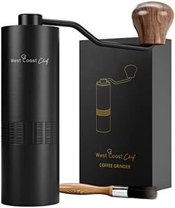 West Coast Chef Manual Coffee Grinder - Manual Burr Grinder, Portable Coffee Grinder Manual - Espresso Hand Grinder Coffee - Manual Coffee Bean Grinder - Travel Coffee Grinder Hand Coffee Grinder Burr