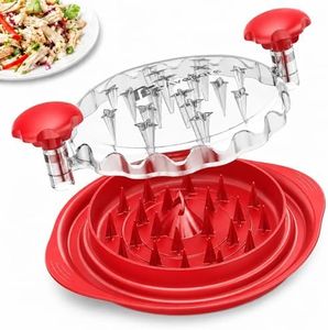 AveFare Pro Chicken Shredder, Large Chicken Breast Shredder Tool Twist with Clear Cover, Large Meat Shredder Machine (Red)