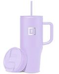 950ml Insulated Tumbler with Straw Lid and Handle - Cold 20hrs & Hot 5hrs Drinks - Double-Walled Stainless Steel Leakproof Travel Mug - Cupholder Friendly Thermal Cup Coffee Flask