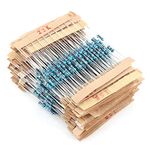 560PCs 56 Values Resistors 1 ohm~10M ohm 1/4W Metal Film Resistor 250V 1% Resistor Tolerance Ohm Resistor Assorted Kit