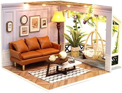 Flever Dollhouse Miniature DIY House Kit Creative Room with Furniture for Romantic Valentine's Gift (Warm Moment)