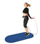 Knsbk Non-Slip Jump Rope Mat Shock Absorption Rope Skipping Mat for Adults & Children Home Indoor Workout Exercise Mat in Blue