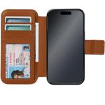 Wallet Book Case, Leather Book Style Folio Wallet with Kickstand & Card Slots for iPhone (Toffee, iPhone 14)