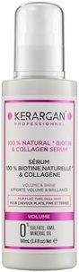 Kerargan - Suero Capilar Voluminizador con Biotina & Colágeno - Para Cabello Fino, Plano, Apagado - Brillo y Fortificación - Sin Sulfato, GMO, Aceite Mineral - 100ml