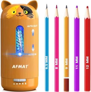 AFMAT Electric Pencil Sharpener, Fully Automatic, for 6.5-12mm Pencils