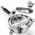Stainless Steel Food Mill with 3 Milling Discs, Hand Crank Grinder for Baby Food,Ergonomic Rotary Design for Tomato Sauce & Mashed Potatoes, Easy to Clean & Durable Quality (Silver K)