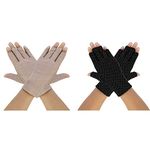 MaoXinTek UV Protection Driving Gloves Women Thin Fingerless Sunblock Gloves Short and No-slip, Special for Girl Lady Summer Outdoor Cycling Fishing Golfing (2 Pairs)