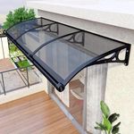 FFUZVVT Door Canopy, Front Door Canopy, Porch Canopy, Modern Polycarbonate Cover+Aluminum alloy bracket, Sun/Rain/Snow Protection, Door Canopy Outdoor for Window/Porch/Roof/Patio/Garden