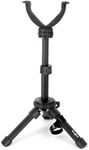 HUNTPAL Shooting Stick Gun Rest Rifle Shooting Tripod for Hunting Shooting, Aluminum Compact Range Bench Shooting Mini Portable Stand with Adjustable Leg, Center Column and 360° Rotate V Yoke Head