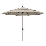 California Umbrella GSCU118117-F77-DWV 11' Round Aluminum Market Umbrella, Woven Granite Olefin