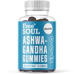 Free Soul Ashwagandha High Strength Gummies – Delicious Chewable Ashwagandha Supplement with Pure Root Powder Extract – Vegan, Gluten, & Free Non-GMO – Delicious Ashwagandha Supplements – 60 Gummies