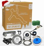 Zip Line for Kids and Adults, 150/100/200 Ft Backyard Zipline Kit, Quick Setup, 350 Lb Capacity, Rustproof Stainless Steel Cable, Safety Harness, Smooth Spring Brake, Comfortable Cushioned Seat