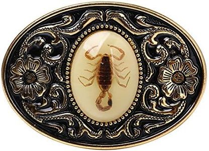 HUABOLA CALYN Belt Buckle for Men- Unique Luminous Stone Native American White 3D Scorpion Animal Belt Buckle for Women