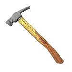 Boss Hammer Construction Grade Titanium Hammer with Tough Tennessee Hickory Handle - 16 oz, Framing Square, Rip Claw Design, Smooth Faced - BH16TIHI18S