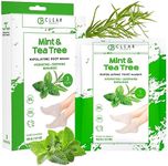 Clear Beauty Mint & Tea Tree Foot Masks Moisturizing Socks - Moisturizes Tired, Dry & Cracked Feet, Exfoliating & Hydrating Foot Mask - Cruelty Free Korean Skin Care For All Skin Types - 3 Pairs