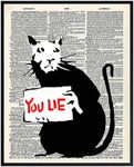 Banksy Rat Graffiti Dictionary Art Print - Upcycled Urban Wall Art Poster – Street Mural Home Décor, Room Decorations – Makes a Great Gift - 8x10 Photo- Unframed