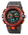 FANMIS Mens Military Multifunction Digital LED Watch Electronic Waterproof Alarm Quartz Sports Watch, U Red, Minimalist