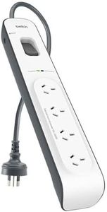 Belkin BSV400 4-Outlet 2-Meter Surge Protection Strip, Protects Against Spikes and Fluctuations, CEW $20,000,2YR, Power Board