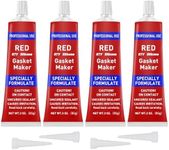 RTV Silicone Gasket Maker, High Temp Silicone Resist Oil, Anti-Freeze RTV Silicone Sealant for Engines, Gearboxes, Pumps, Superchargers (Red, 340g)