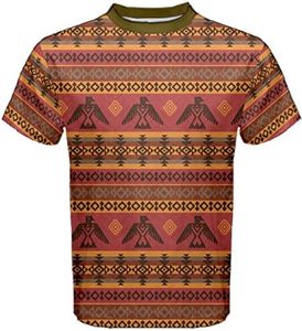 CowCow Mens Brown Eagles Tribal Native American Men's Sport Mesh Tee, Brown - 5XL